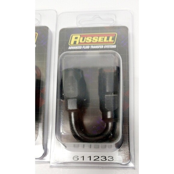 Russell 6AN 180 Degree Female SAE Quick-Disconnect x 3/8" Tube Size Black Finish - Picture 2 of 10